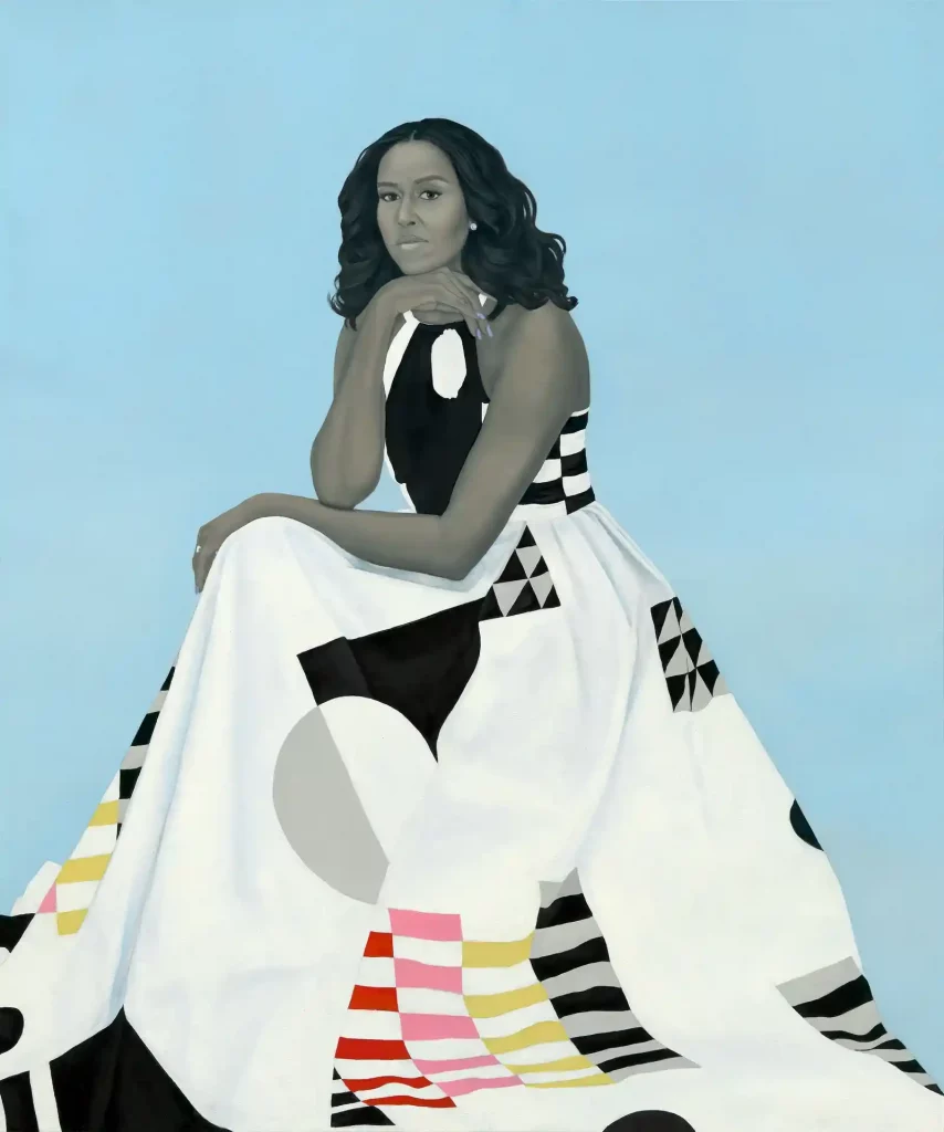 Portrait de Michelle Obama par Amy Sherald, affiché à la National portrait Gallery